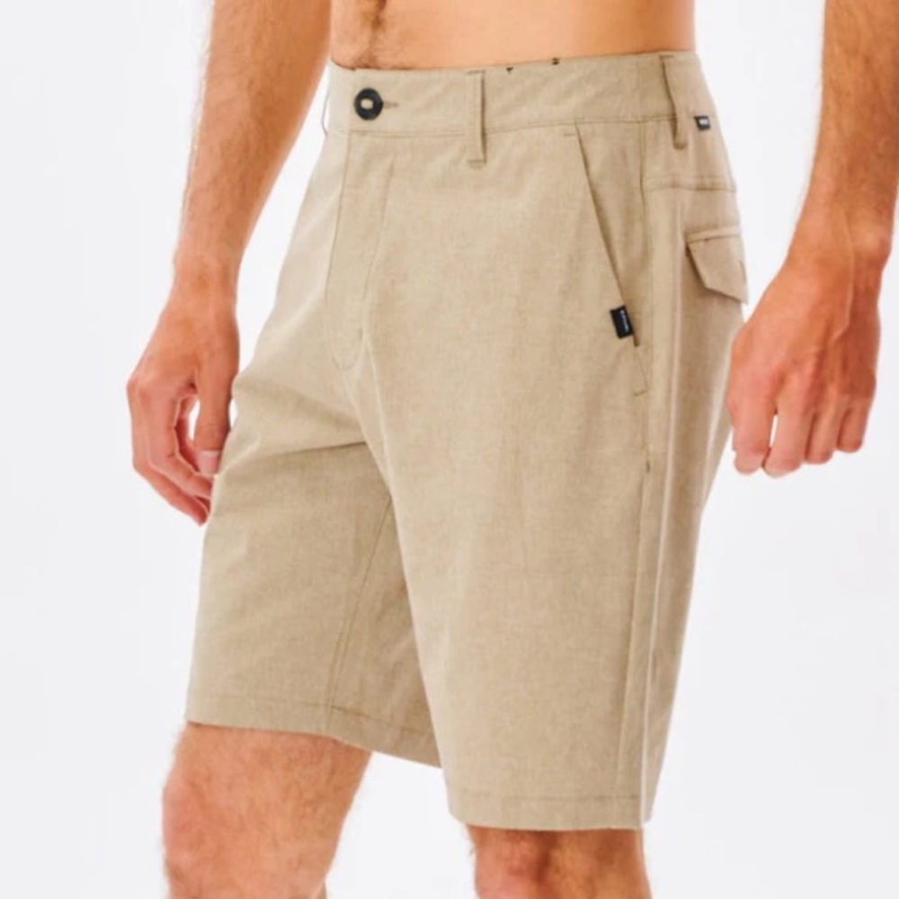 Rip Curl Tan Flat Front Shorts with Tailored Fit